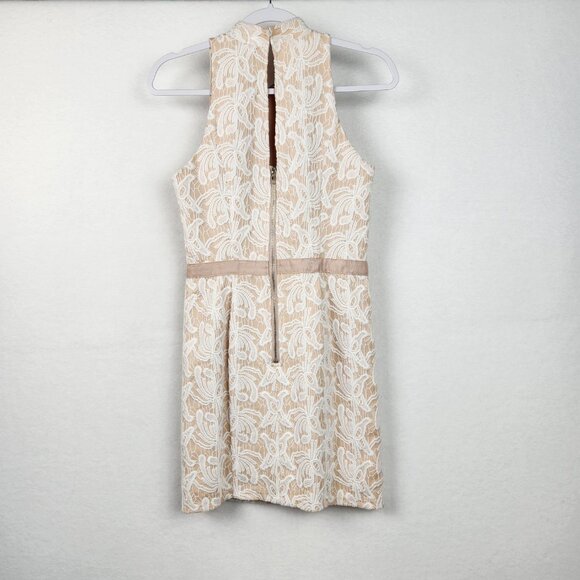 English Factory Floral Lace Mini Dress Size M Cream Nude - Picture 4 of 11